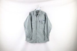 Vintage 90s ExOfficio Mens Size Medium Faded Collared Camp Button Shirt Green - £34.87 GBP