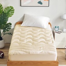 Cooling Mattress Pad Quilted Matress Topper Protector Cover Deep Pocket ... - £50.59 GBP+