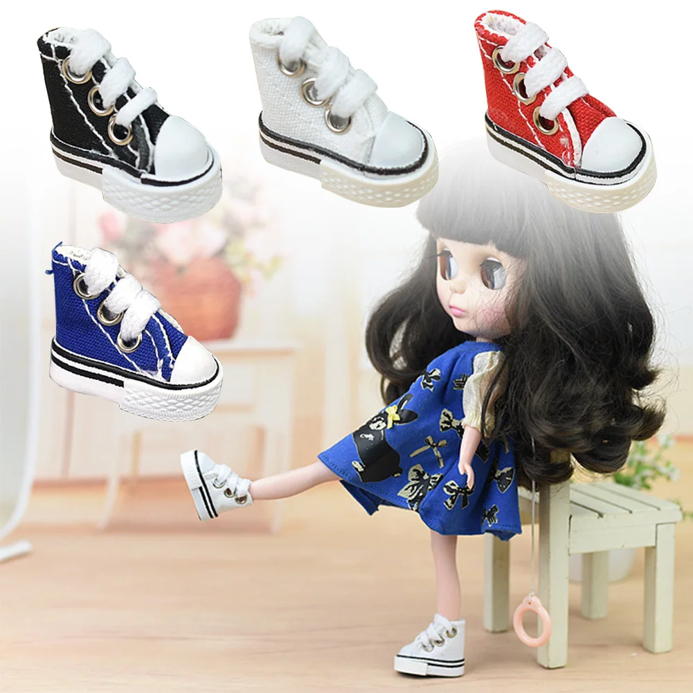 Play 3.5CM Canvas Shoes For BJD Dolls Accessories Mini Finger Shoes fashion keyc - £23.30 GBP