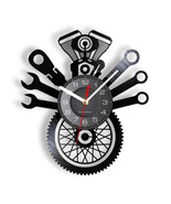 Wall clock Vinyl Record industrial style V-twin Harley Davidson engine - $38.61+