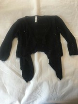Size Large 10-12 Cherokee Black Long Sleeve Open Front Cardigan Shrug Sweater - £11.99 GBP