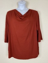 Unbranded Womens Plus Size 20 (1X) Rusty Cowl Neck Blouse 3/4 Sleeve Stretch - £8.59 GBP
