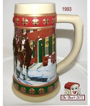 Vintage Anheuser-Busch 1993 Hometown Holiday Budweiser Beer Stein Beer Mug - £10.18 GBP