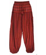 Terrapin Trading Fair Trade Nepalese Stripy Hippy Festival Trousers Red - £17.36 GBP