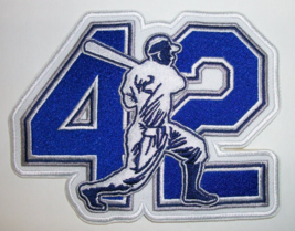 Jackie Robinson~42~Retired Number~MLB~Embroidered PATCH~5&quot; x 3 7/8&quot;~Iron... - £4.26 GBP