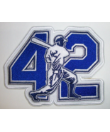 Jackie Robinson~42~Retired Number~MLB~Embroidered PATCH~5&quot; x 3 7/8&quot;~Iron... - £4.20 GBP
