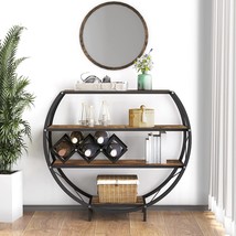 Apepro Demilune Console Table Industrial Entryway Table With 4-Tier Open Storage - £122.16 GBP