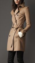 Authentic Burberry Wool and Cashmere Mid Length Camel Coat UK 2 US 0 - $779.10