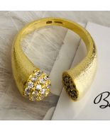 Rivka Friedman 18K Gold Clad Pave CZ Bypass Ring, Gold, Size 7, NWT - $121.72 CAD