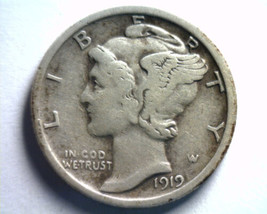 1919 MERCURY DIME VERY FINE VF NICE ORIGINAL COIN FROM BOBS COINS FAST S... - $14.00