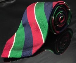 HOLIDAY TRADITIONS - WHITE WITH RED AND GREEN Blue STRIPES  - POLYESTER TIE - $9.53