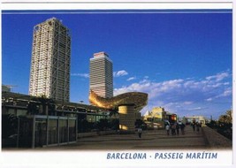 Spain Postcard Barcelona Passeig Maritim Towers Near Marina  - $2.05