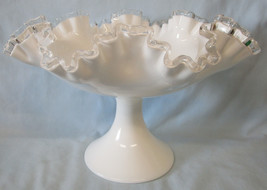 Fenton Large Silver Crest 7427 Footed Ruffled Round Bowl 11 1/2&quot; - $38.60
