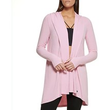 MSRP $99 DKNY Women&#39;s Hoodie Soft Jersey Cardigan Pink Size Small - £25.37 GBP