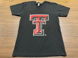 Texas Tech Red Raiders Men’s Black V-Neck T-Shirt - American Apparel - Medium - £8.70 GBP
