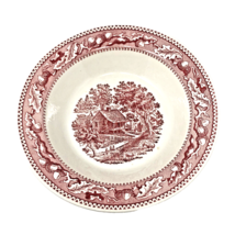 Vintage Royal USA Memory Lane 9&quot; Vegetable Bowl Pink Red Acorn Cottagecore - $20.00