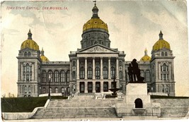 Iowa State Capitol, Des Moines, Iowa, vintage postcard 1908 - £10.95 GBP