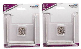 Corner Brace 4&quot; x 7/8&quot; Stainless Steel 2-ct National Hardware V415 N348-... - $15.83