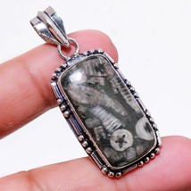 Black Fossil Coral Gemstone Handmade Fashion Ethnic Pendant Jewelry 2&quot; SA 680 - £3.98 GBP