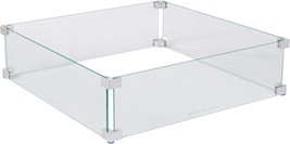 Fire Sense Fire Pit Wind Guard Clear Glass Tempered Glass For, 22.5 Inches - £43.95 GBP