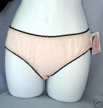 AMOURETTE sz Large Lace-back Boyshort Panties pink black microfiber New L - $12.95