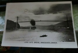 Vintage RPPC Long Gate Bridge Vancouver Canada Postcard post marked 1953 - £7.45 GBP