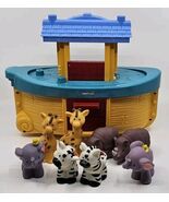 Fisher-Price Little People Noah&#39;s Ark Boat + Figures Animals Giraffes El... - $22.76