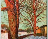Il Inverno Pittura Da Mikhail Tkatchenko Artista Firmato DB Cartolina J12 - £5.60 GBP