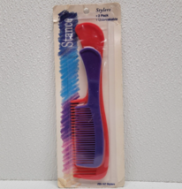 Vintage 2000 Stance Combs Stylers Set of 2- New! Red &amp; Purple Unbreakable - £10.78 GBP