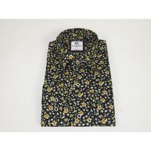 Men's Shirt By CASILA Turkey Cotton Blend Long Sleeves 501570-03 Black Floral image 4