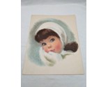 Vintage Little Girl In Winter Snow Art Print 11&quot; X 14&quot; - £50.17 GBP