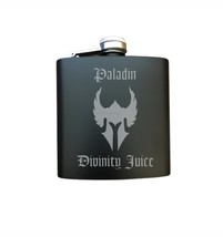 D&amp;D Engraved Steel Flask - Paladin Divinitiy Juice - Dungeons Dragons Nerdy Gift - £12.01 GBP