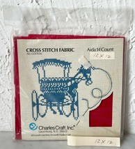 Charles Craft 14 Count Aida Cross Stitch Fabric 100% Cotton Red 12" x 12" - £4.74 GBP