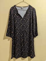 Boden Blue Floral Rayon Dress Midi Long Sleeve Size US 4L UK 8L - $28.04