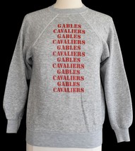 Vintage 80s Cavaliers Sweatshirt Coral Gables Crewneck Raglan Jumper Sz Sm Med - £27.67 GBP