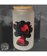 Vibrant Black Woman Frosted Glass #06 Tumbler with Bamboo Lid and Reusab... - $24.64 CAD