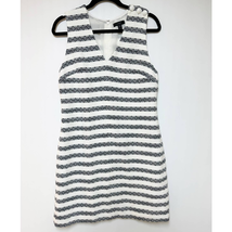 J. Crew Womens Striped Tweed Dress White Blue 10 - $38.61