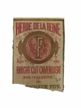 1870s Herbe De La Reine Tobacco Cigarette Paper Label Pack Wrapper Brigh... - £29.63 GBP