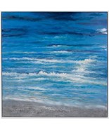 Original Art Painting HOWARD ELLIOTT Calm Sea Blue Textured Paint White ... - £985.45 GBP