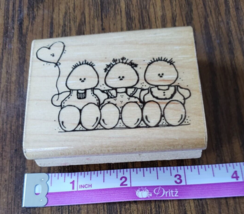 DOTS N102 The Babies 3x2 Inch Vintage Rubber Stamp - $4.94