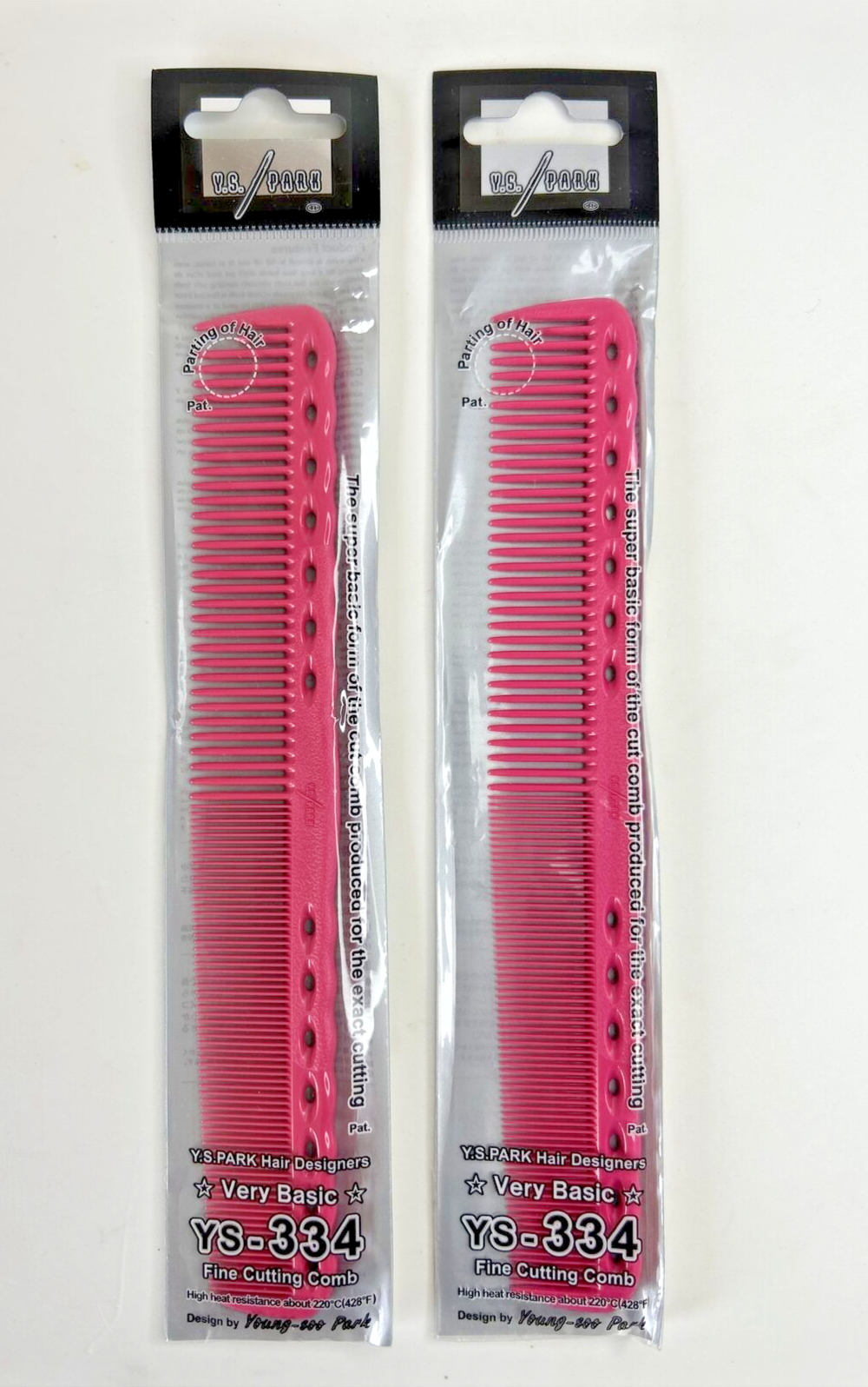 (2) YSPark 334 Professional Hairdressing Cutting Barbering Combs - PINK - $15.99