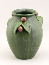 Door Pottery Arts &amp; Crafts Handmade Pottery Matte Green Wild Plum Vase - £110.31 GBP
