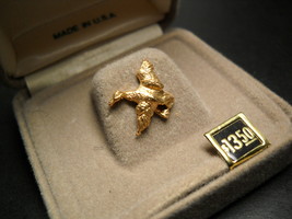 Anson Tie Tack Small Golden Duck in Flight Made in USA Original Presentation Box - $12.99