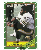 1986 STCC #40 Topps Earl Campbell HOF Hall of Fame New Orleans Saints 2 - £2.94 GBP