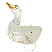 Wire Egg Basket Duck Goose Wing Handles Vintage Painted Farmhouse Country - £21.90 GBP