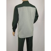 Men's MONTIQUE Two Piece Set Walking Leisure Suit 2367 Green Checkers image 5