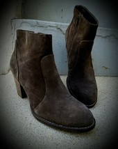 New PAUL GREEN Mocha Leather Suede Ankle Boot Mismatch L(24cm/8.5M) R(23cm/7.5M) - £33.45 GBP