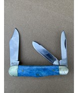 BEAR HUNTER 3 BLADE KNIFE Blue HANDLE SOLINGEN STAINLESS 440 Original Bl... - $1,199.33 MXN