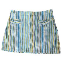 Bianca Nygard Weekend A Line Skort Size 12 Lined Blue Green White Striped - $39.60