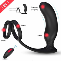 Anal Sex Toys Prostate Massager Male Vibrators Penis Ring 9 Vibration Mode Wirel - £31.65 GBP